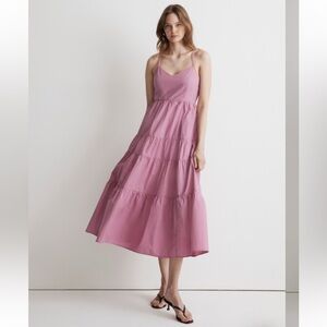 NWT Madewell Siodine Poplin Tiered Maxi Dress Size M